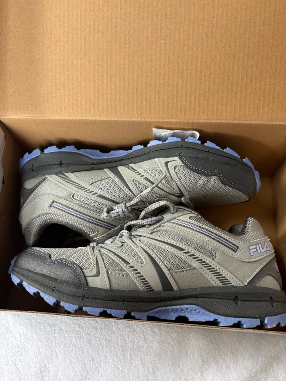 Fila Northampton Trail Sneakers Women’s 8.5 Grey Blue NEW w/ Box Hiking Shoes